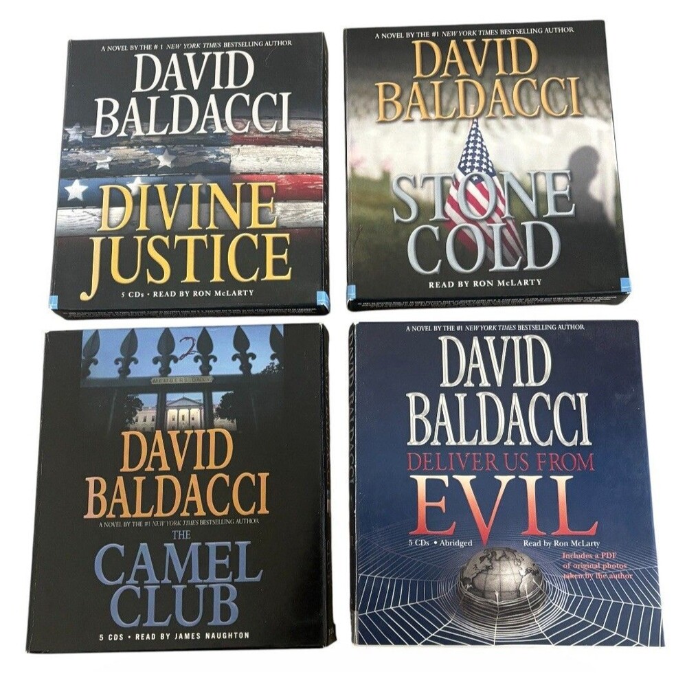⁠David Baldacci Audio CD Audiobook Lot 4 Books Camel Club Series Mystery Thrille